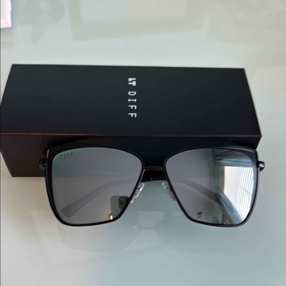 New Diff- Grace Style 55mm Cat Eye Sunglasses- Black frames